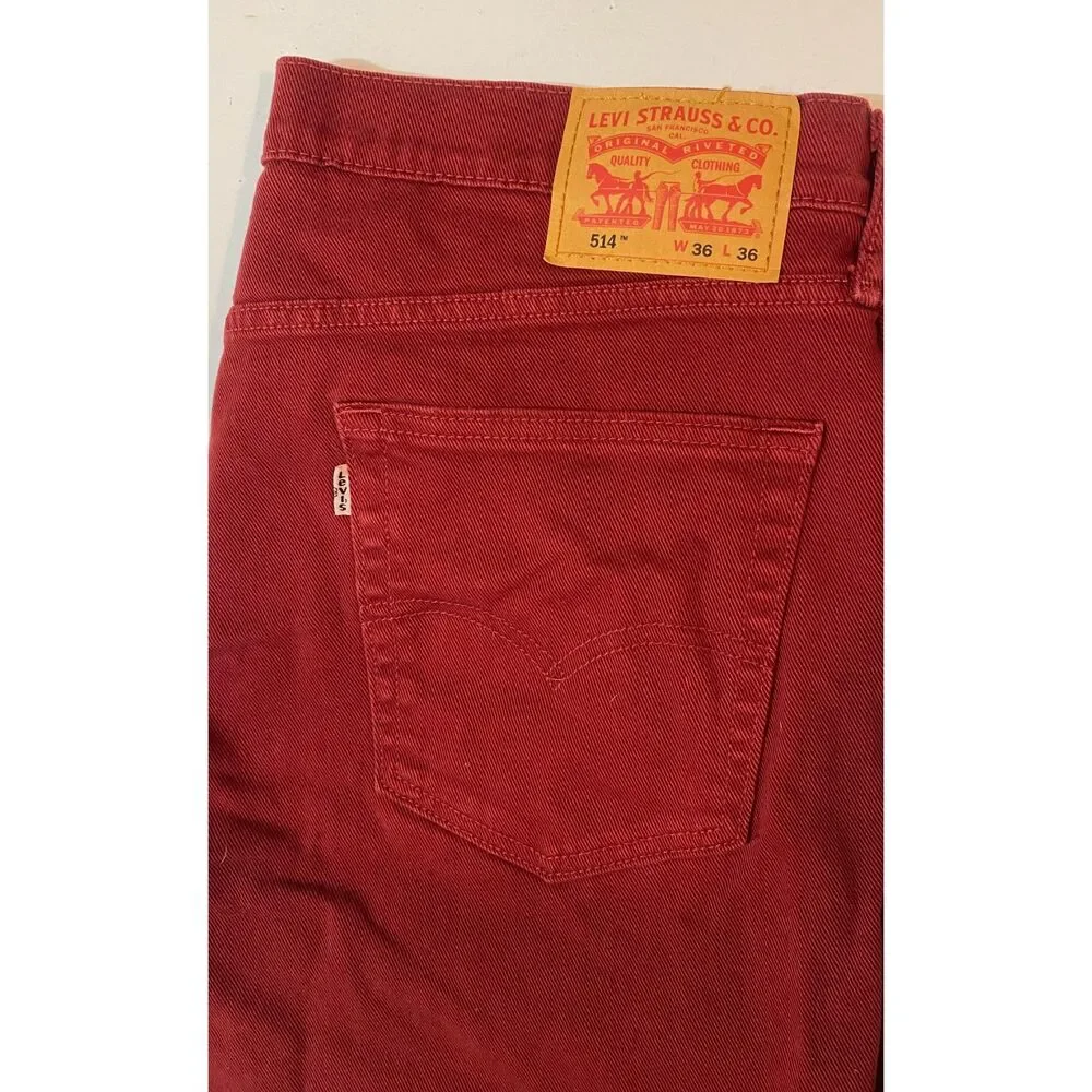 Levi's 514 Straight Fit Jeans W36 L36 Red